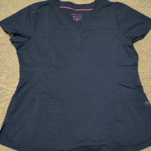 Purple Label Fitted Navy Scrub Top